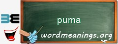 WordMeaning blackboard for puma